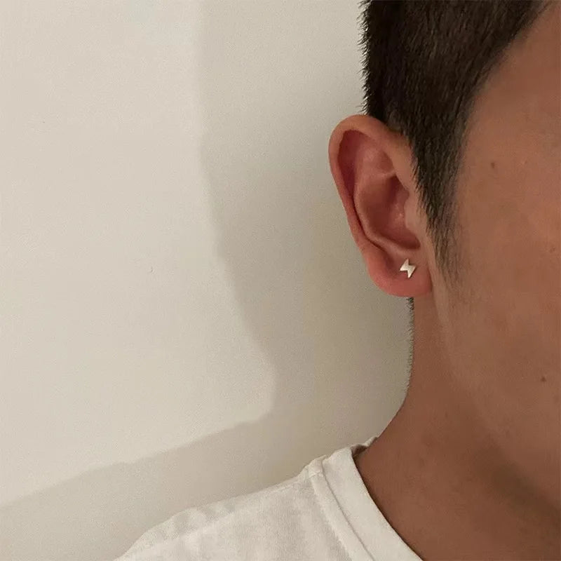 Mens Jewellery Punk Men Women Small Hoop Earrings Hypoallergenic Silver Color Round Stud Earrings Jewelry Pendientes Mujer