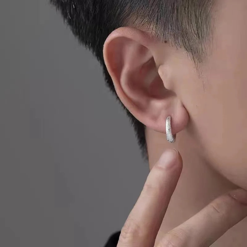 Mens Jewellery Punk Men Women Small Hoop Earrings Hypoallergenic Silver Color Round Stud Earrings Jewelry Pendientes Mujer