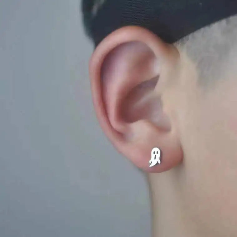 Mens Jewellery Punk Men Women Small Hoop Earrings Hypoallergenic Silver Color Round Stud Earrings Jewelry Pendientes Mujer
