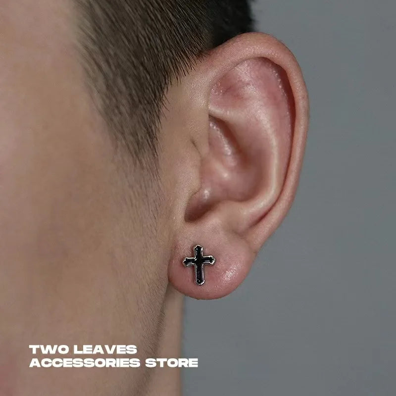 Mens Jewellery Punk Men Women Small Hoop Earrings Hypoallergenic Silver Color Round Stud Earrings Jewelry Pendientes Mujer
