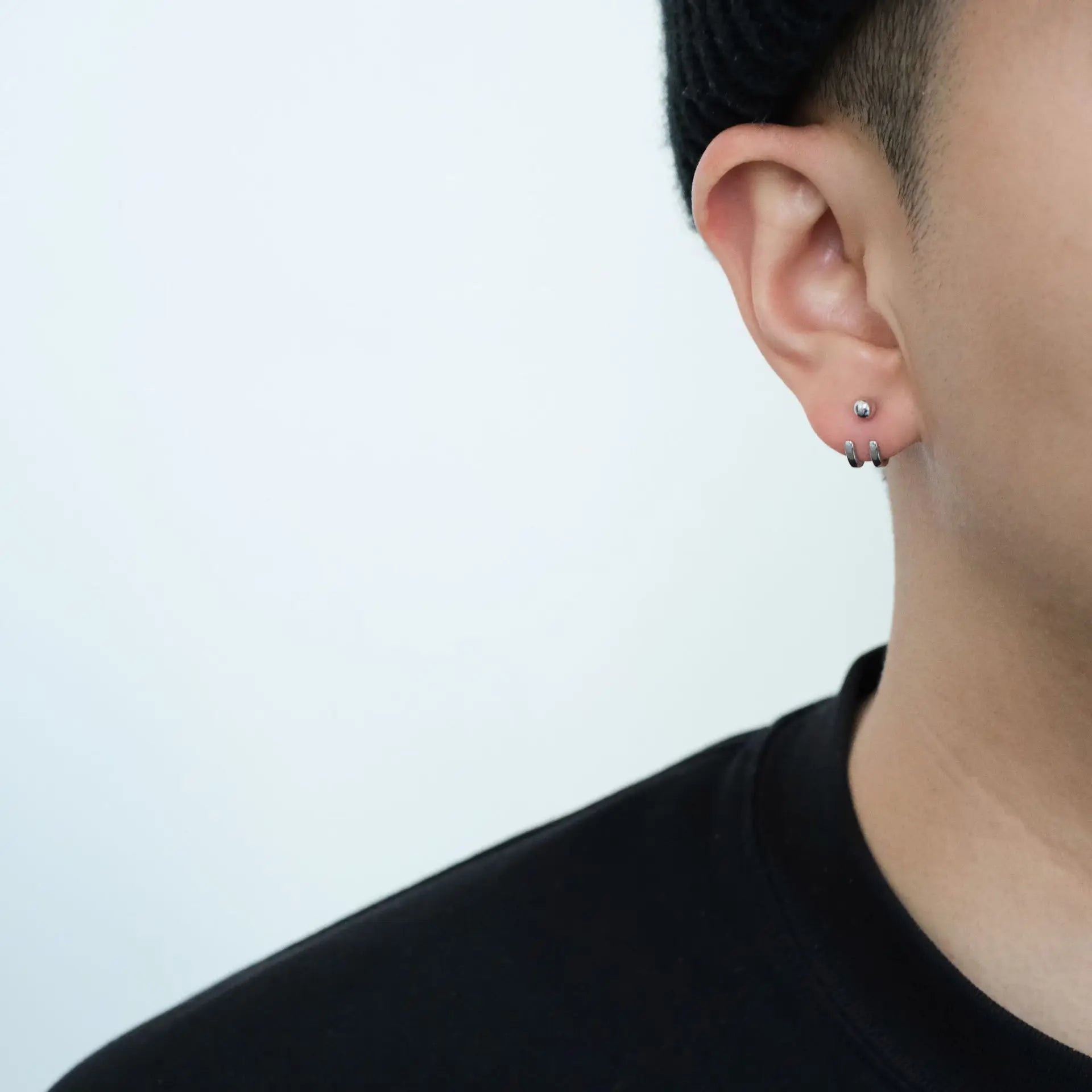 Mens Jewellery Punk Men Women Small Hoop Earrings Hypoallergenic Silver Color Round Stud Earrings Jewelry Pendientes Mujer