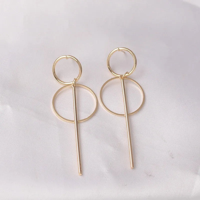Gold Color Metal Drop Earrings Irregular Hollow Heart Pendants Earrings Twisted Geometric Personality Earrings for Women
