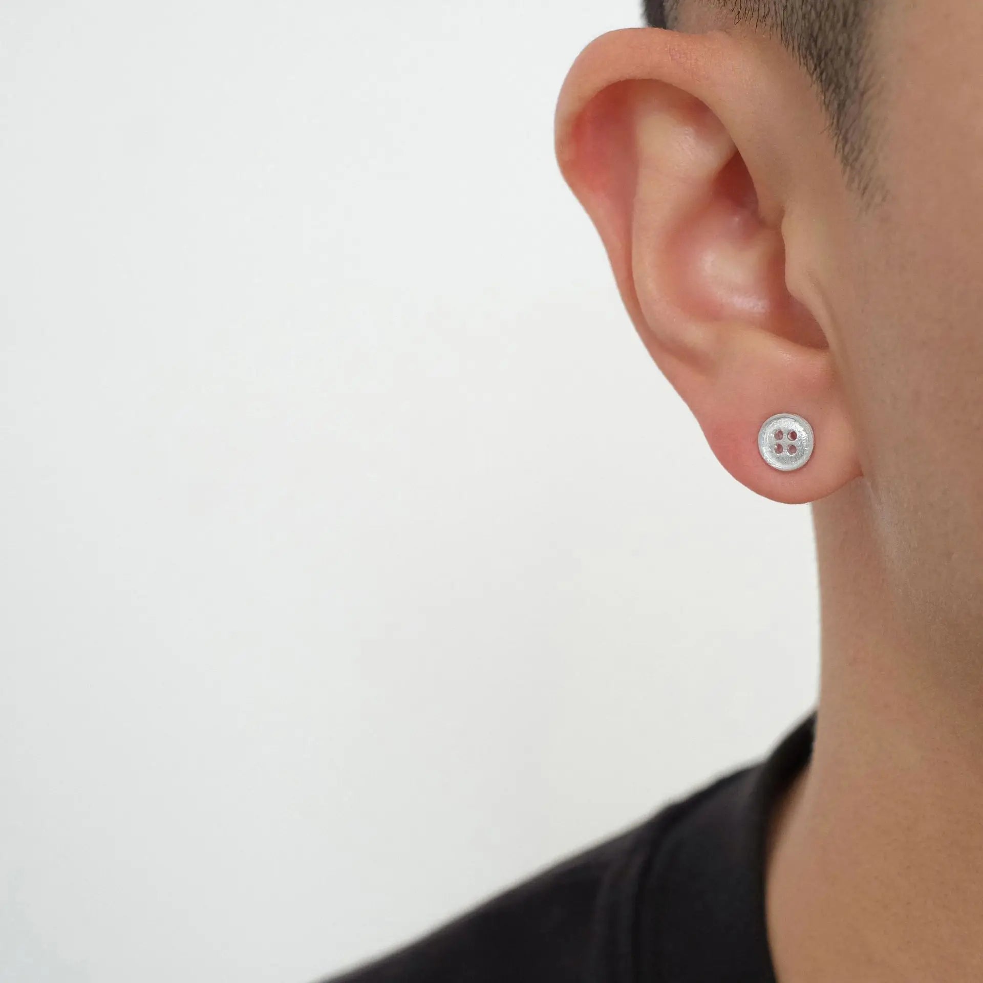 Mens Jewellery Punk Men Women Small Hoop Earrings Hypoallergenic Silver Color Round Stud Earrings Jewelry Pendientes Mujer