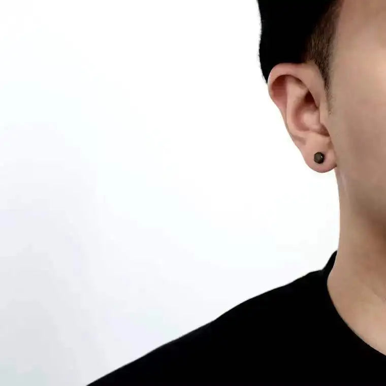 Mens Jewellery Punk Men Women Small Hoop Earrings Hypoallergenic Silver Color Round Stud Earrings Jewelry Pendientes Mujer