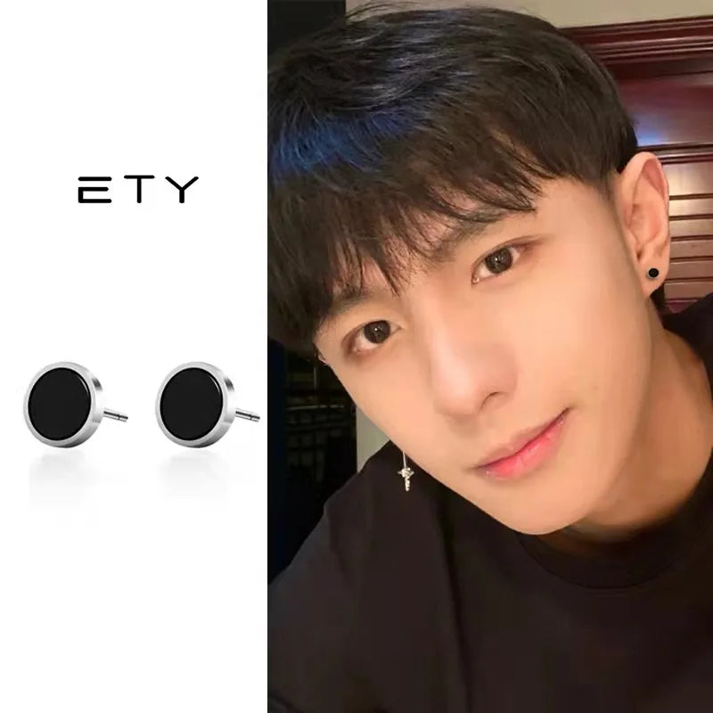 Mens Jewellery Punk Men Women Small Hoop Earrings Hypoallergenic Silver Color Round Stud Earrings Jewelry Pendientes Mujer
