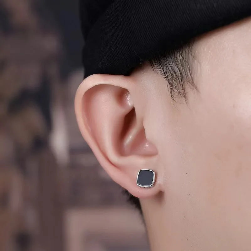 Mens Jewellery Punk Men Women Small Hoop Earrings Hypoallergenic Silver Color Round Stud Earrings Jewelry Pendientes Mujer