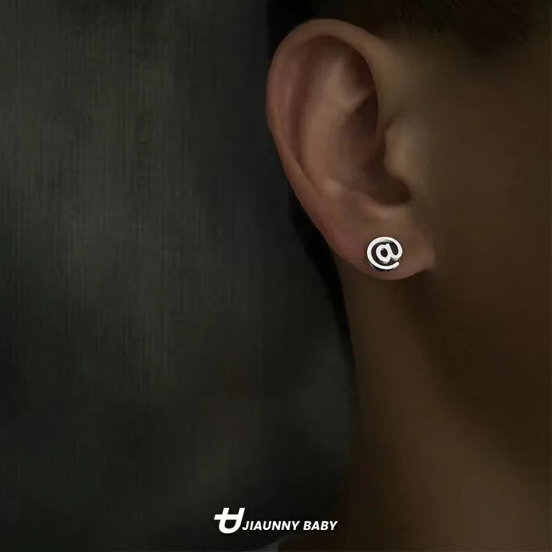 Mens Jewellery Punk Men Women Small Hoop Earrings Hypoallergenic Silver Color Round Stud Earrings Jewelry Pendientes Mujer