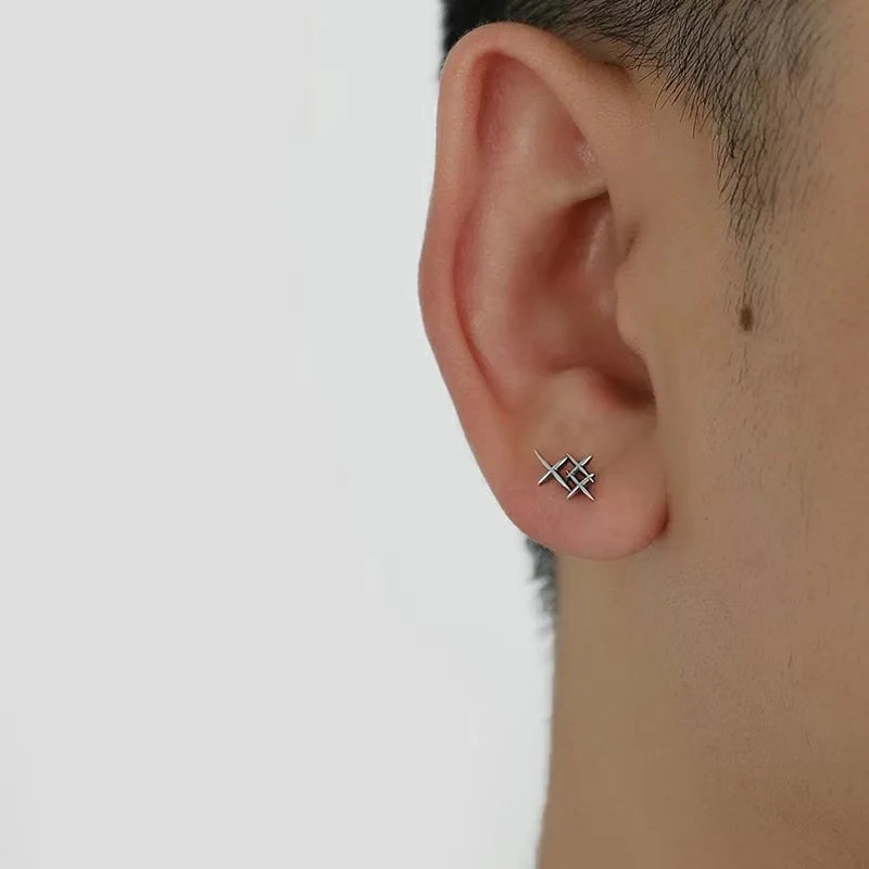 Mens Jewellery Punk Men Women Small Hoop Earrings Hypoallergenic Silver Color Round Stud Earrings Jewelry Pendientes Mujer