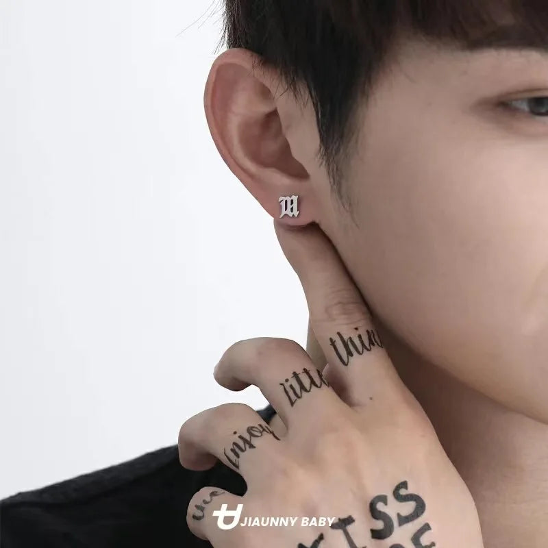 Mens Jewellery Punk Men Women Small Hoop Earrings Hypoallergenic Silver Color Round Stud Earrings Jewelry Pendientes Mujer